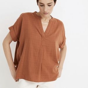 Lakeline Popover shirt in textural plaid